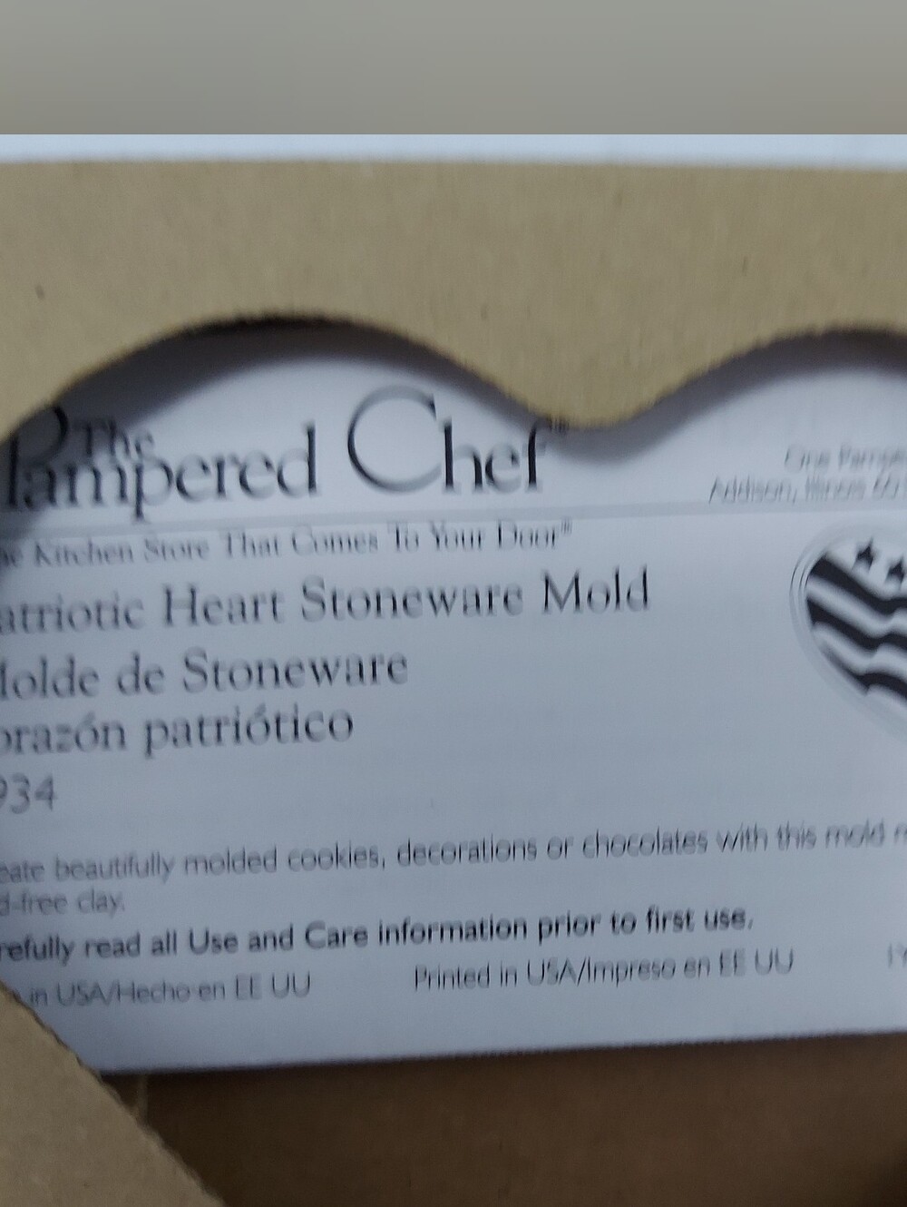 The Pampered Chef Cookie Art Mold Heart Shape Stoneware Lot of 3 NIB - Picture 8 of 16